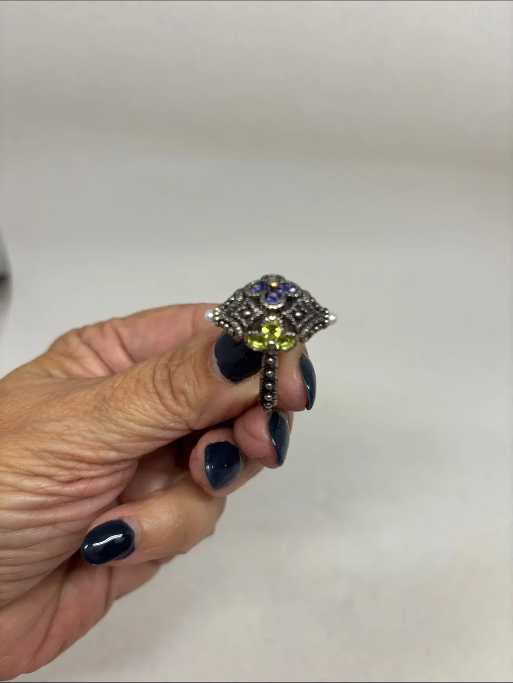 Barbara Bixby Moroccan/Antique style sterling and gold ring